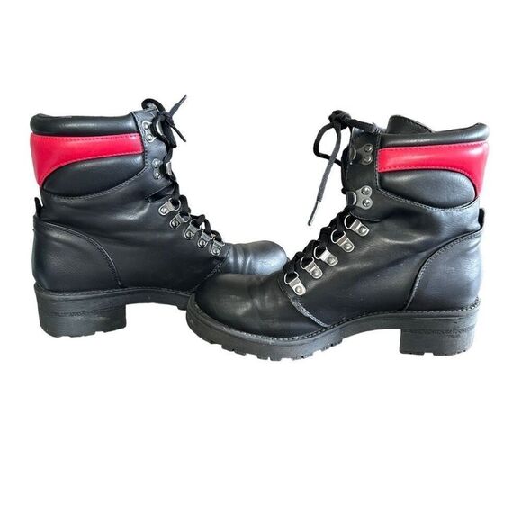 MIA WOMEN'S LACE-UP Size 8.5 LYZA BLACK/RED ANKLE WINTER COMBAT BOOTS - Picture 6 of 10
